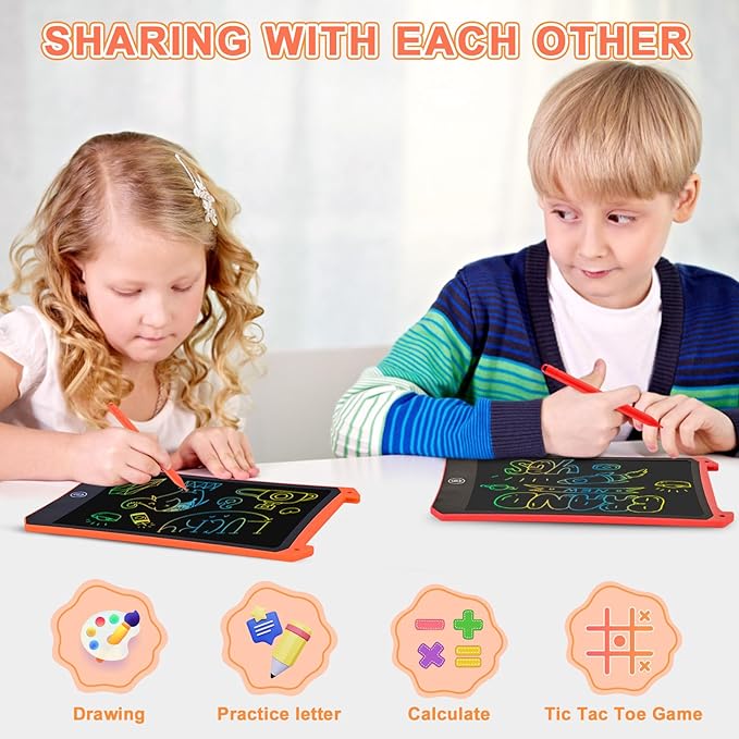 cimetech LCD Writing Tablet, 2 Pack Toddler Kids Toys, 8.5 Inch Drawing Pad Coloring Books, Travel Essentials Activities, Christmas Birthday Gifts for Girls Boys Age 3-8