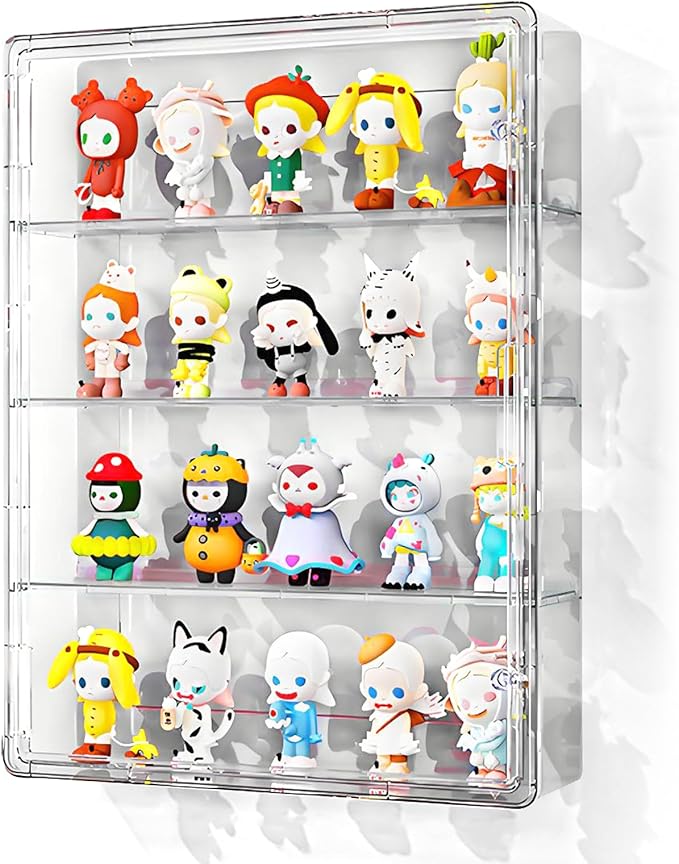 Wall-Mounted Clear Display Case for Figures, Acrylic Storage Organizers Box with Magnetic Door, Wall Dustproof Showcase for Collectibles Action Figure(1, Extra Large)