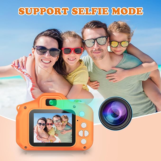 Kids Camera for Boys Girls, Kids Selfie Camera for 6 7 8 9 Year Old Boys Girls, Children Digital Video Camcorder Camera, Christmas Birthday Gifts for Kid Toddler Toys with 32GB SD Card