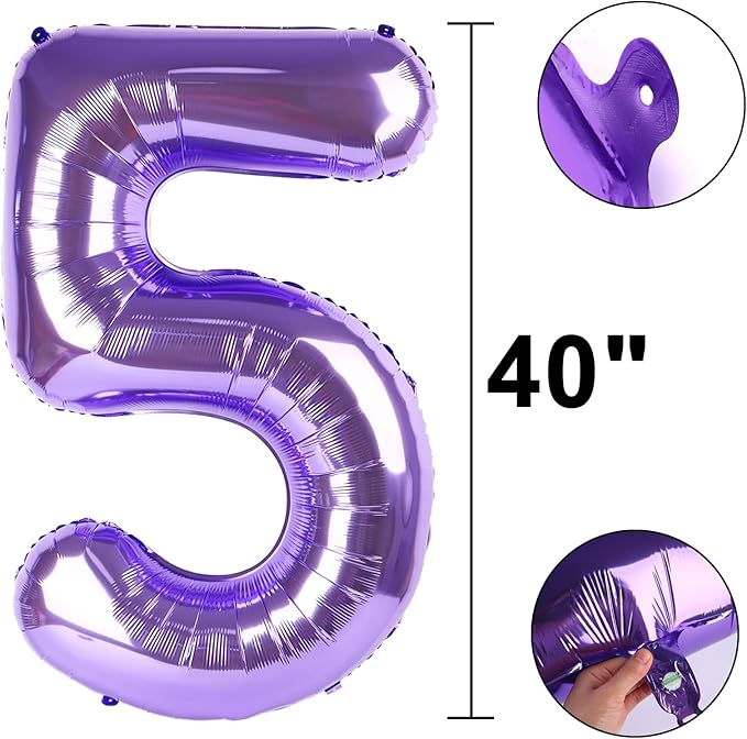 40 Inch Purple Number 50 Digital Balloon,Jumbo Mylar Foil Helium Balloon for 50 Balloons for Birthday Party,Wedding Anniversary Party Decorations