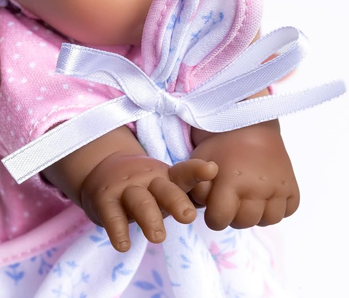 La Baby Hispanic 11-inch Small Soft Body Baby Doll | JC Toys - La Baby | Washable |Removable Pink Floral Outfit w/Hat, Pacifier & Blanket | for Children 12 Months +