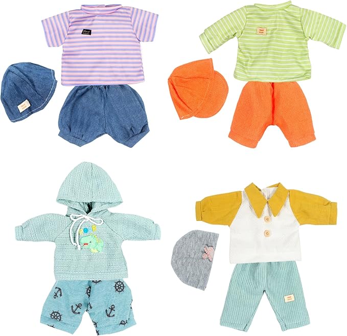 Baby Dolls Clothes Boy for 12-16 Inch Dolls, 4 Sets 15 Inch Doll Outfit Accessories