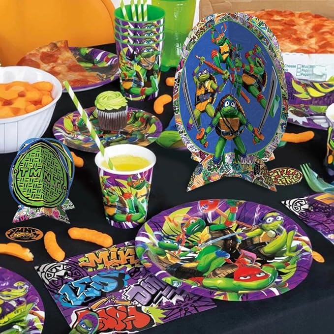 Table Centerpiece Kit (27 Pc Set) - High-Quality & Sturdy, Perfect Party Essential For Themed Parties & Events, TMNT: Mutant Mayhem