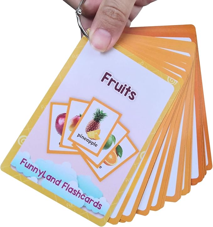Fruits/Vegetable/Foods/Food Quantities Flash Cards English Flash Cards Pocket Card Learning Toys for Children Pre-Kindergarten Kids Education Aids