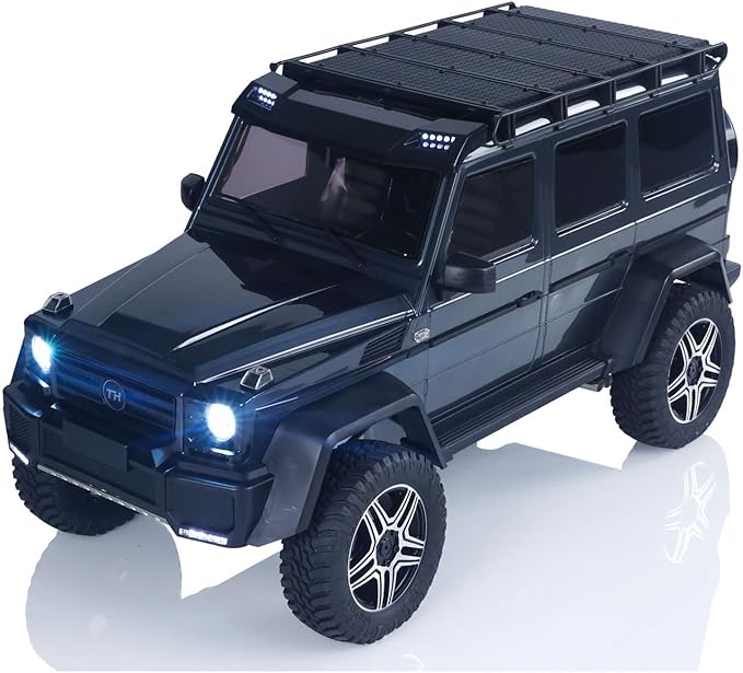 1/8 Remote Control Off Road Vehicle Portal Axle Differential Lock AWD 2Speed Gearbox 775 Brushed Motor PNP Model Crawler Car(Grey)