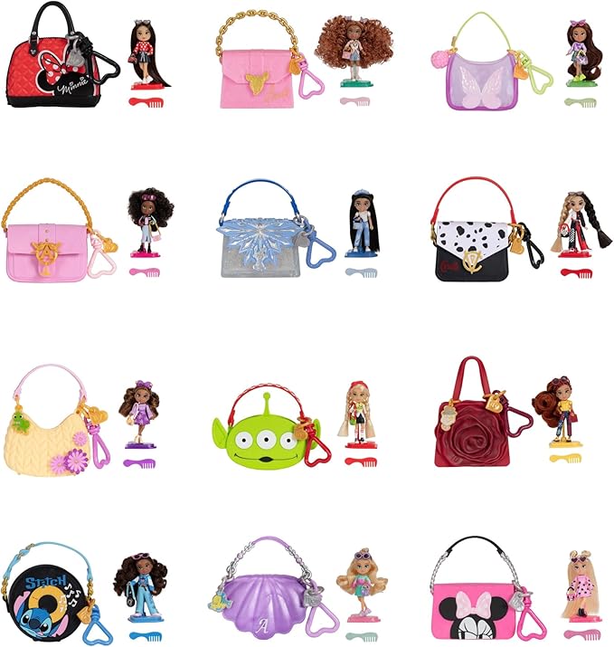 Disney ILY Mini Dolls Tote-ILY-Teenies Blind Pack Bundle (2 Dolls in Each), Inspired by Your Favorite Disney Characters or Stories with Matching Purse and Accessories – Which One Will You Get?