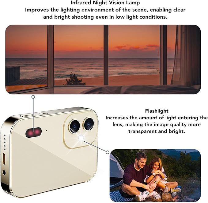 4K Digital Camera, 64MP Vlogging Camera with 3 Inch Touchscreen for Kids, 120 Degree Wide Angle & Night Vision Compact Cam, No SD Card Included