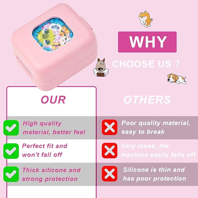 YouKnow Silicone Case for Bitzee Magicals Interactive Toy Digital Pet and Case, Protective Skin Sleeve for Bitzee Virtual Electronic Pets Accessories (Case Only) (Pink)
