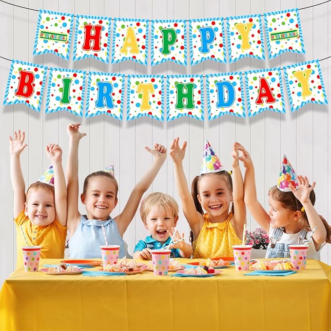 Friend Birthday Banner for Street Theme Party Supplies Colorful Happy Birthday Hanging Decorations Banner