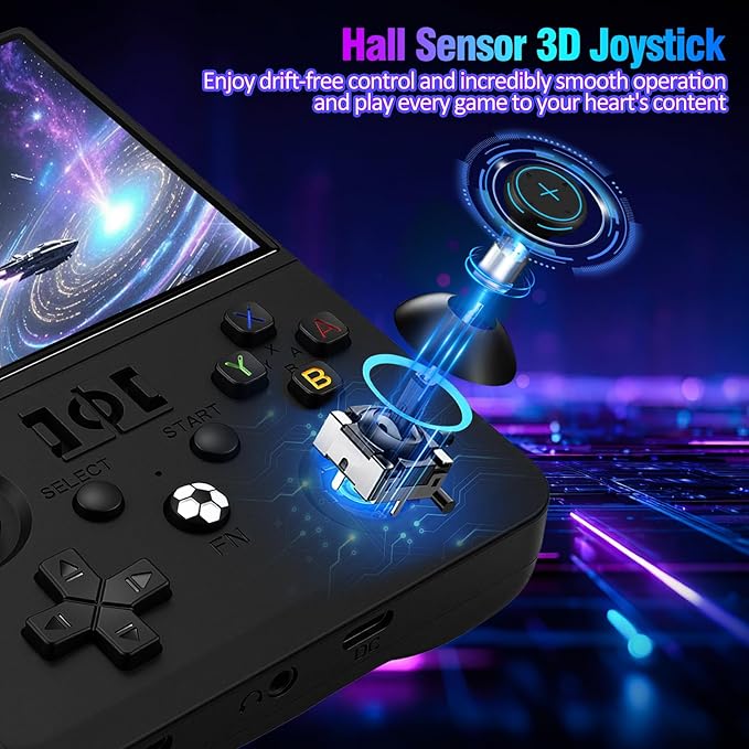 R36MAX 2 Retro Handheld Game Console, 4.5" IPS HD Screen 1024*768 Retro Gaming Console with Detachable Joystick, 20,000+ Classic Games, 30+ Emulators, Protable Hand Held Video Games (Black)