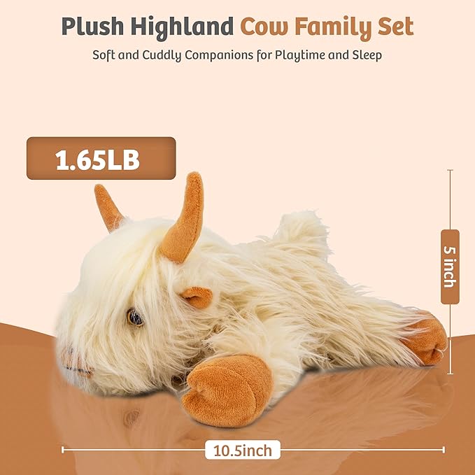 Marysun Microwavable Highland Cow Stuffed Animal Toy - Weighted Heating Pad Stuffed Animal Gift for Girls and Kids 1.65LB