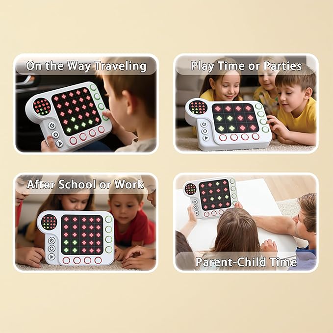 Rechargeable Electronic Brain Game with 300 Original Challenges,Hand held Puzzle Games for Kids Adult Teen Seniors-Road Trip Activities&car&Airplane&Travel Offline Games for Kids 8-12