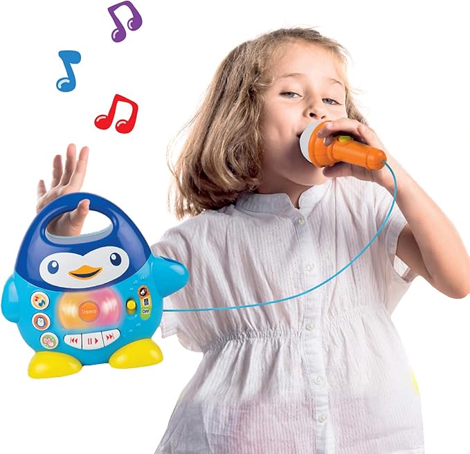 Toddler Karaoke Machine: Fun Musical Toys for Toddlers 1-3 & 3-5 | Ideal Kids Karaoke Machine for Boys | Engaging Toddler Toys 2-3 for Aspiring Little Singers (Penguin)