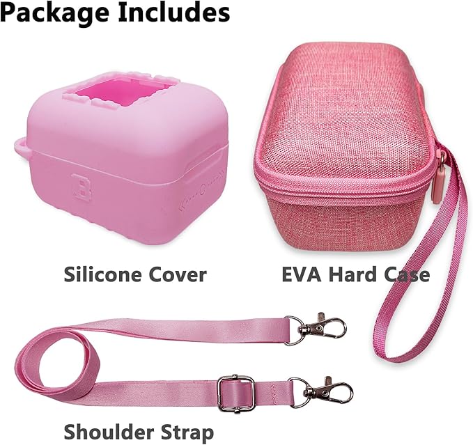 Hard Carrying Case and Silicone Cover for Bitzee Interactive Toy Digital Pet, Accessories Case for Bitzee Virtual Electronic Pets Original 15 Animals (Pink)