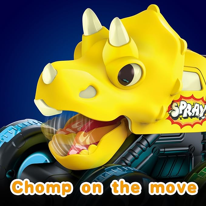 3 Pack Dinosaur Monster Truck Toys with Light-Up LED Wheels for Toddlers Kids