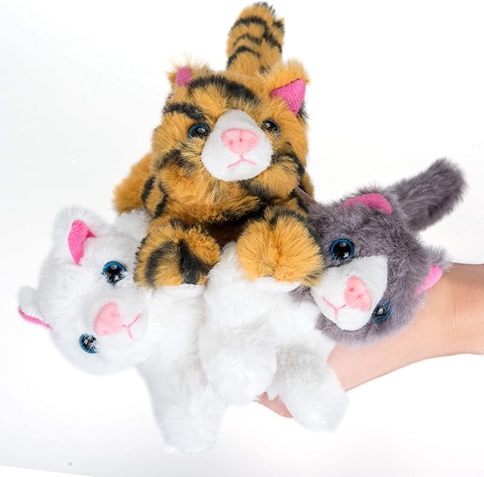 PASSIONFRUIT Plush Stuffed Toy Cat Set – Set of 6 Stuffed Toys for Kids – 6 Inches Long – Bright & Vibrant Colors – Soft Toy Set for Boys & Girls