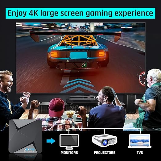 Kinhank Super Console X2 Pro Built-in 60,000+ Classic Games,Retro Video Console Compatible with 60+ Emulators, Android 9.0&Emuelec 4.6 Game System,4K UHD Output,2.4G/5G, BT 5.0,Gift for Friends