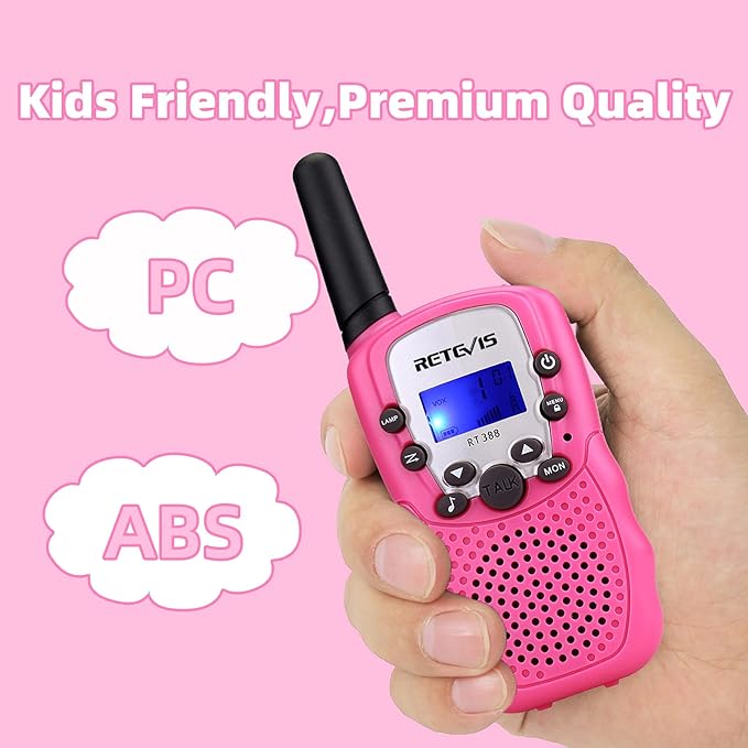 Retevis RT628 Walkie Talkies for Kids Bundle with RT388 Kids Walkie Talkies Rechargeable, 2 Way Radio Long Range, Girls Toy for Camping