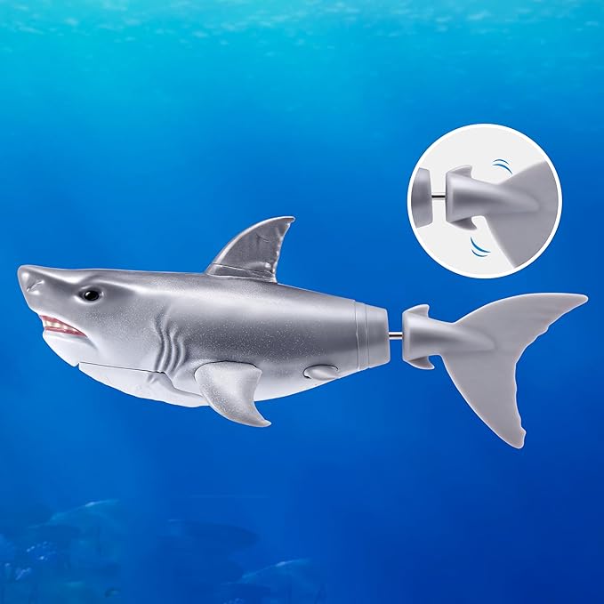 Robo Alive Water Activated Shark 2 Pack (White) by ZURU – Realistic Swimming Robotic Bath Toy for Kids, Tweens & Teens, Water-Activated Pet Shark for Play & Pranks, 3+