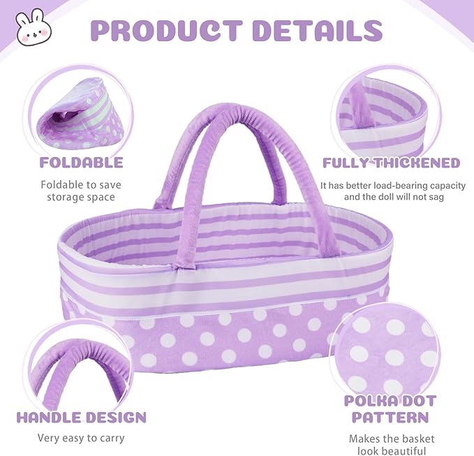BABESIDE 8 Pcs Reborn Baby Doll Clothes with Bassinet for 17-22 Inch Babydolls, Reborn Baby Doll Accessories fit Dolls Girls, Baby Dolls Clothes for Realistic Dolls,Toy Gift for Kids