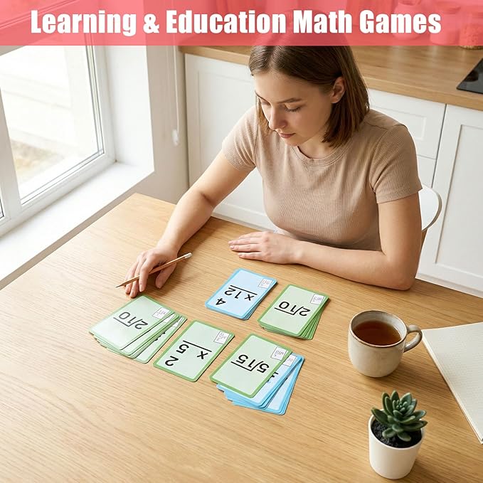 72 Pcs Math Flash Cards, Multiplication and Division Flash Cards for Studying, Math Manipulatives for Kindergarten Elementary Homeschool Classroom, Learning & Education Math Games for Kids Ages 4-12
