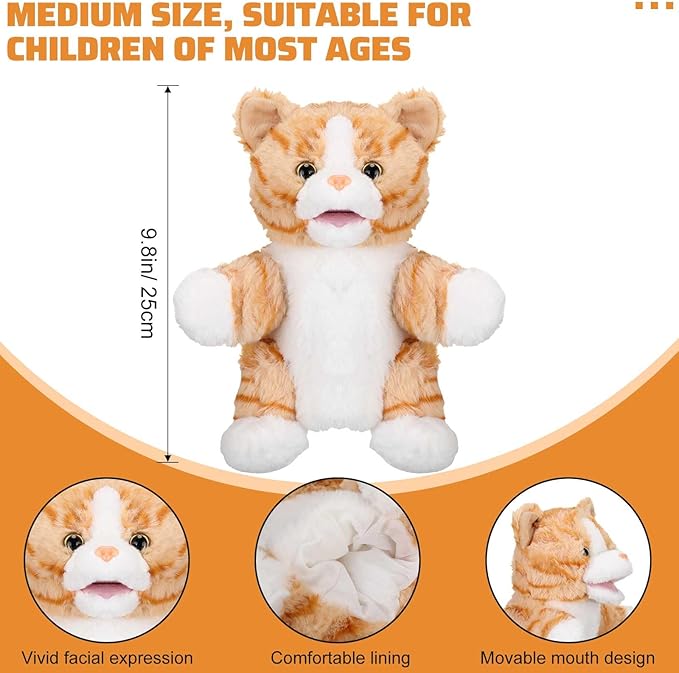 Liliful 6 Pieces Animal Hand Puppets Kids Hand Puppets with Working Mouth Animal Toddler Plush Toy for Show Theater Birthday Easter Basket Stuffers