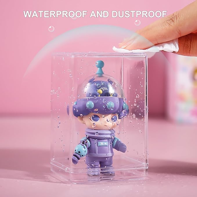 Acrylic Clear Display Case,Dust Cover for Miniature House Building Sets 6pcs Small Display Case, Stackable Acrylic Display Box for Collectibles Storage Box with Door Dustproof Prevention (6, Small)