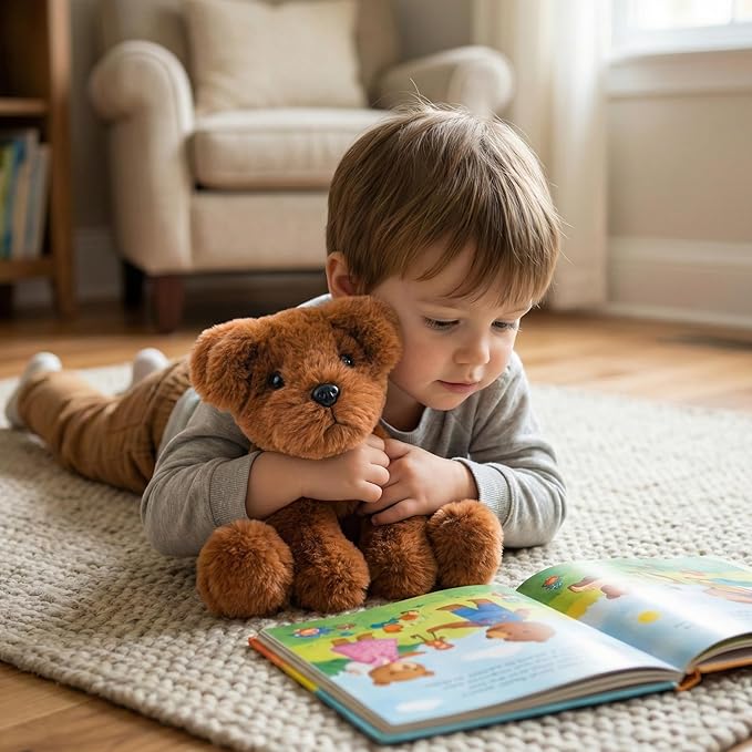 Chocolate Labs Labrador Stuffed Animals, Stuffed Puppies, Retrievers Dog Plush Toys for Kids Boys Girls Birthday Bedtime Gifts, 7.9 inches, Brown Chocolate