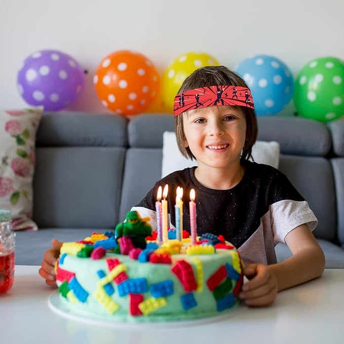 ZOIIWA 24Pcs Karate Headbands Birthday Party Favors Red Karate Themed Headbands Party Decorations for Kids Boys Girls Birthday Party Supplies, Decorations, and Gifts, Adjustable Size