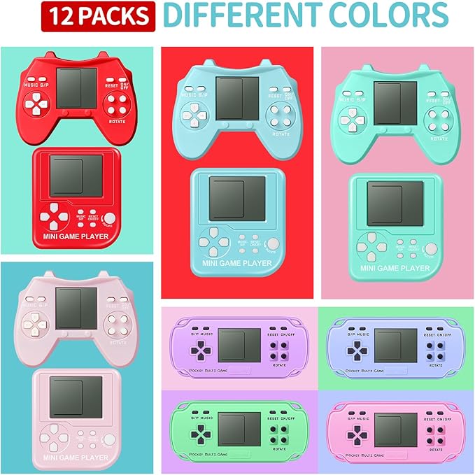 24Pcs Video Game Party Favors for Kids, Mini Gaming Party Favors Bulk Gifts Toys Goodie Bag Stuffers Return Gifts for Birthday Party for Boys and Girls