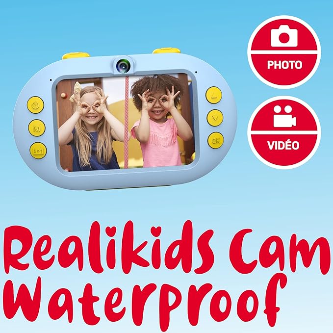 AGFA Photo Realikids Cam Waterproof - Kids Camera, Dual Lens, Selfie Mode, 2.4 inch LCD Screen, Photo Filters, 10m Waterproof Case, Lithium Battery