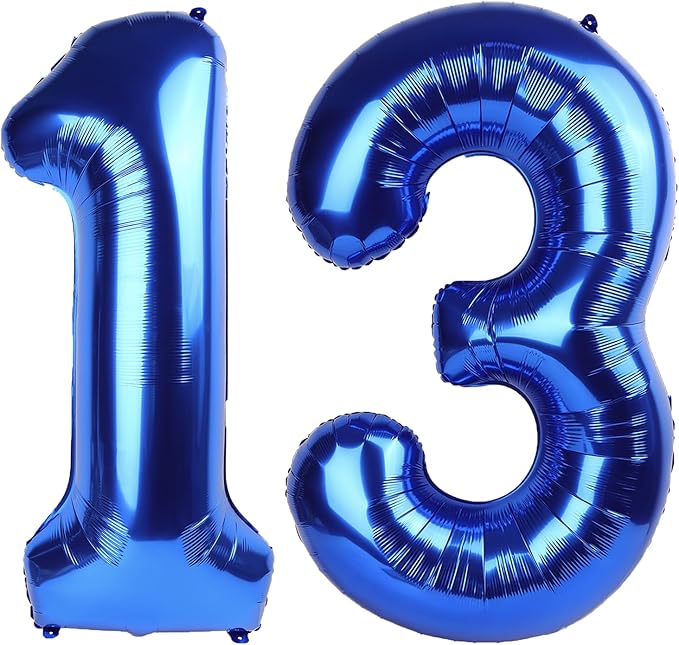 40 Inch Navy blue Number 13 Digital Balloon,Jumbo Mylar Foil Helium Balloon for 13 Balloons for Birthday Party,Wedding Anniversary Party Decorations