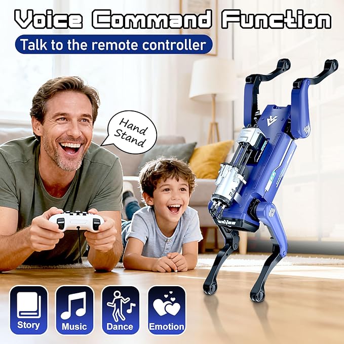 Robot Dog for Kids, Interactive STEM Pet with 20+ Actions, Policeman Version, Voice Command, 25m Range, Ideal Gift for Kids Age 6+