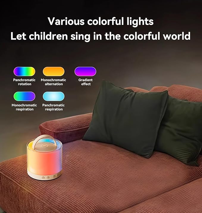 king lucky Mini Karaoke Machine for Kids, Small Bluetooth Speaker with Wireless Microphones for 4, 5, 6, 7, 8,9,10,11,13 Year Old Girl, Birthday, Children's Day (K36 with 2 Mic)