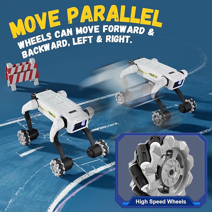 Stunt Robot Dog RC Toys with Wheels for Ages 8-13, Interactive Programmable Voice & Remote Control Pet Robot Toy for 6+ Year Old Kids Boys Girls Birthday Gift