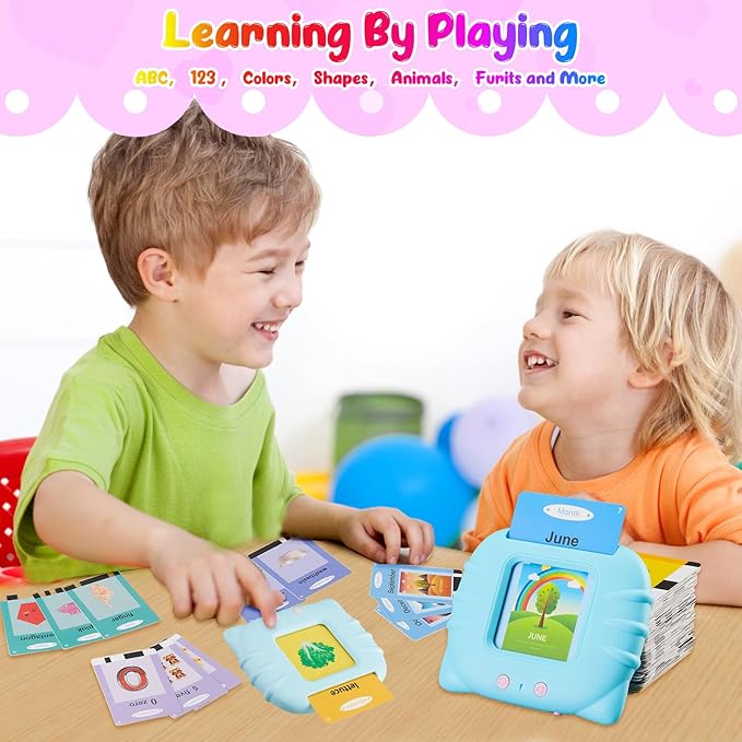 Talking Flash Cards for Toddlers 1-5 Years Old, Pocket Speech Therapy & Autism Sensory Toy with 336 Sight Words, Montessori Educational Learning Device Gift