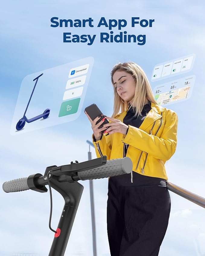 VOLPAM Electric Scooter, 350W/500W Powerful Motor, 8.5"/10" Solid Tires, 19/21Mph, 28/23/21/16 Miles Max Range, Dual Braking