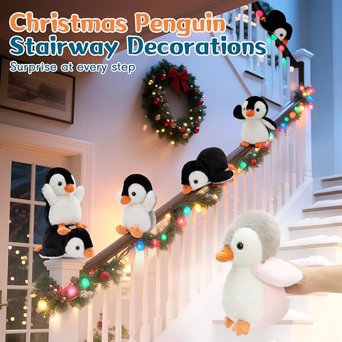 MaoGoLan 8 Pack Penguin Plush Toys 10 inch Arctic Stuffed Animals Bulk for Kids Girls Easter Stuffed Penguin Party Favors Classroom Decorations Stuffy Gift Basket Stuffers