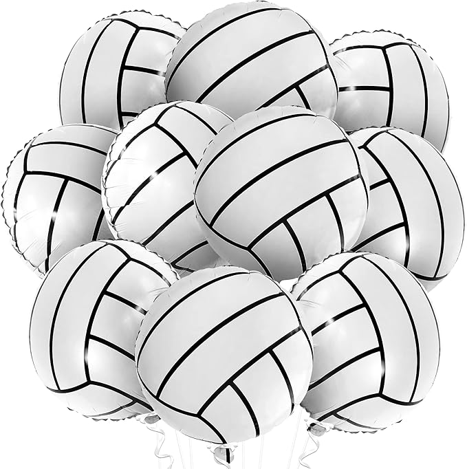 KatchOn Volleyball Balloons - 18 Inch, Pack of 10 | Sports Balloons for Senior Night Decorations | Volleyball Party Decor for Gender Reveal, Sports Event Celebrations | Volleyball Birthday Decorations