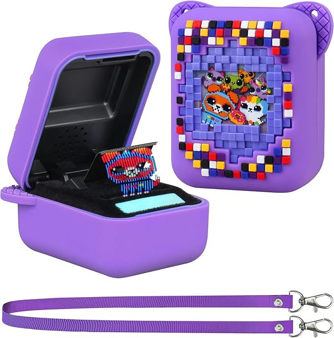 Silicone Cover Case for BITZEE Interactive Toy Digital Pet with 15 Animals Inside, Soft Silicone Protective Bag, Protective Skin Sleeve for Bitzee Virtual Electronic Pets Accessories, Purple