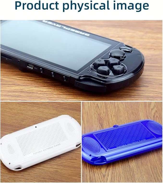 JXD Multifunctional Video Game Console 5.1 inch 7500 Free Retro Games Handheld Game Console Portable Pocket Children's Game Player Mini Arcade Emulator Device mp3/4 Holiday(Dblue)