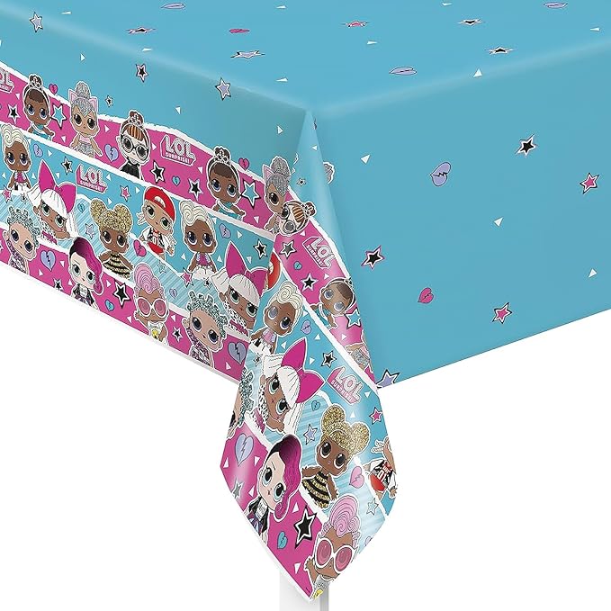 Multicolor LOL Surprise Rectangular Plastic Table Cover - 54"x84" (1 Count) | Durable & Easy-to-Clean, Perfect for Kids Birthday Parties & Special Occasions