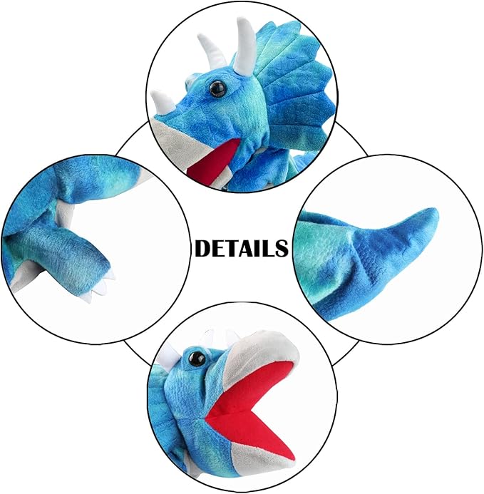 Dinosaur Hand Puppets for Kids, Hand Puppet Dinosaur Toys Puppets Dinosaur Plush Puppet Stuffed Puppet Story Toys Finger Puppets Dinosaur Toys for Kids