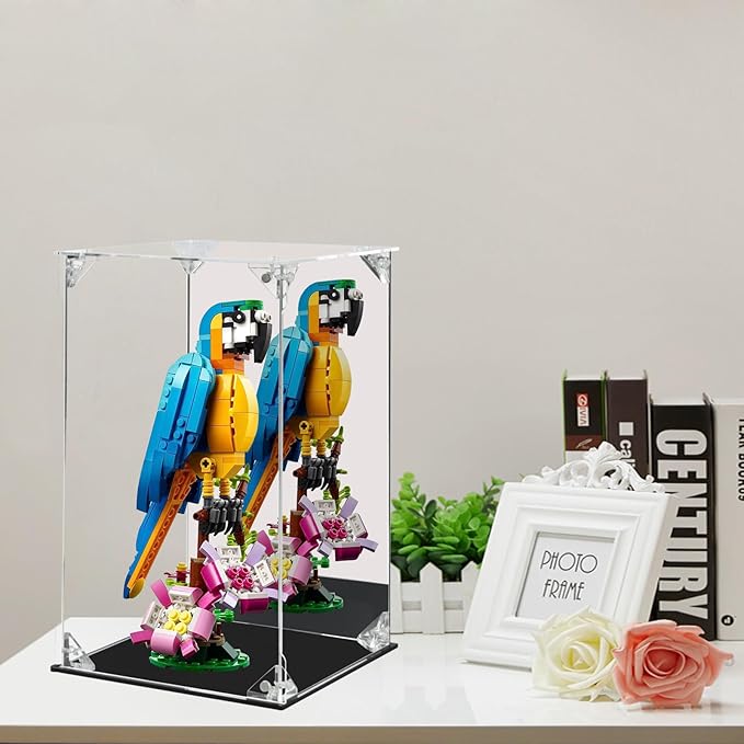 Display Case for Collectibles Assemble Clear Acrylic Box Alternative Glass Case for Display Action Figures Home Storage Organizing Toys (15x15x25cm B)