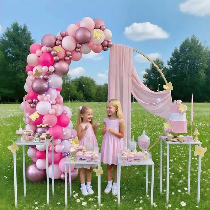 Pink Balloons 60 PCS 12 Inch Hot Pink Balloons Light Baby Pink Metallic Pink Latex Balloons for Girls Birthday Party Baby Shower Bridal Shower Wedding Party Decoration