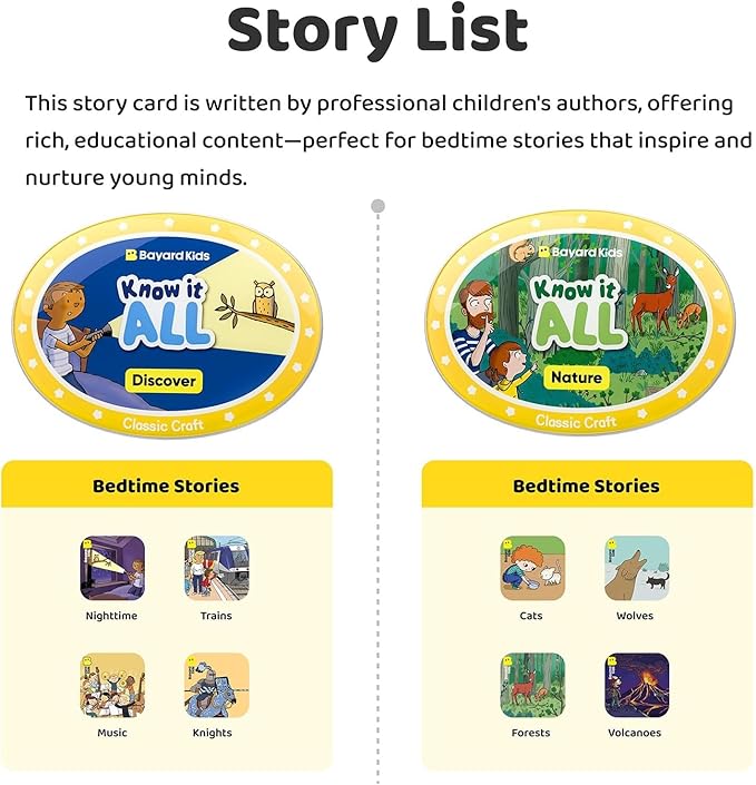 Know It All Classic Craft Story Cards 2-Pack – Discover & Nature, 8 Screen-Free Audio Stories for Kids Ages 3-6, Perfect for Bedtime & Learning(No Player)