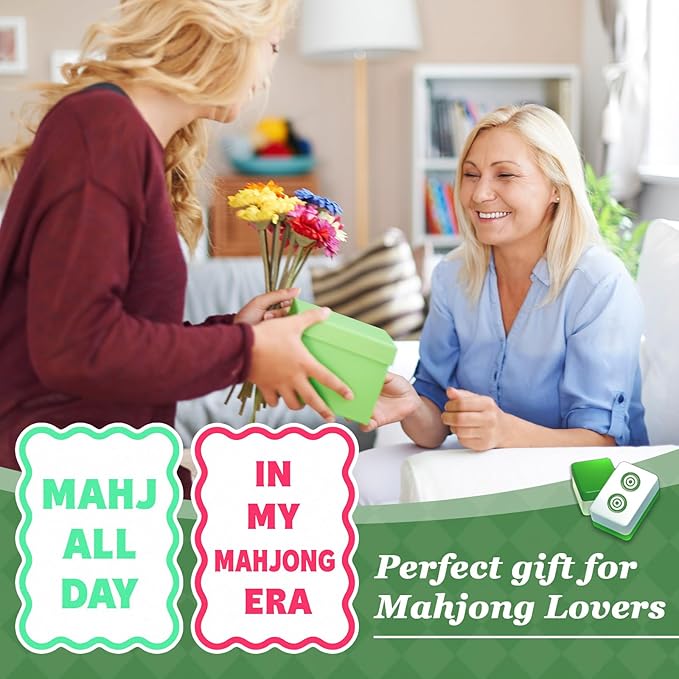 Soulchen 2 Pcs Mahjong Tile Mixer Shufflers for Mixing and Shuffling Tiles Plastic Mahjong Accessories Gifts for Lovers Games Decorative Printed Design (White Style)