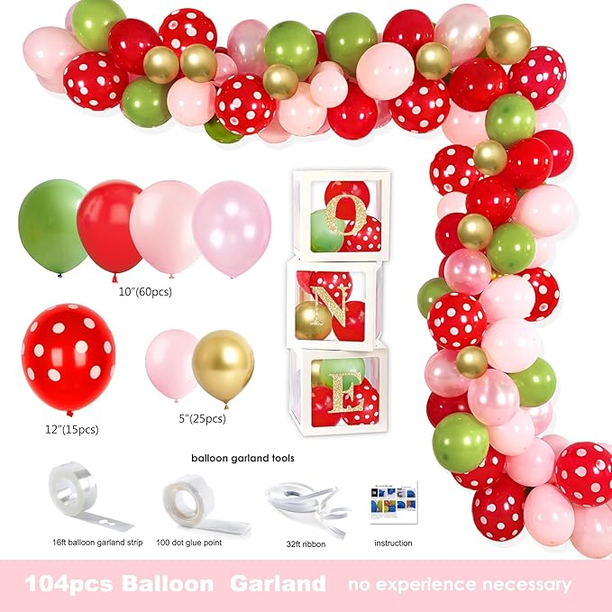 Strawberry 1st Birthday Decorations Party Supplies, Strawberry Sweet One Birthday Decor, Berry First Birthday Party Supplies, 1st Birthday g Girl Decoration