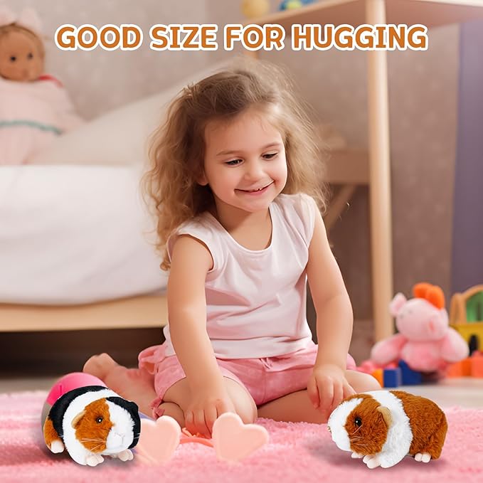 Guinea Pig Stuffed Animal, Cute Guinea Pig Plush for Kids, Realistic Stuffed Animals Small Live Animals Toys for Boys Girls Children's Christmas Birthday Gifts(Grey)