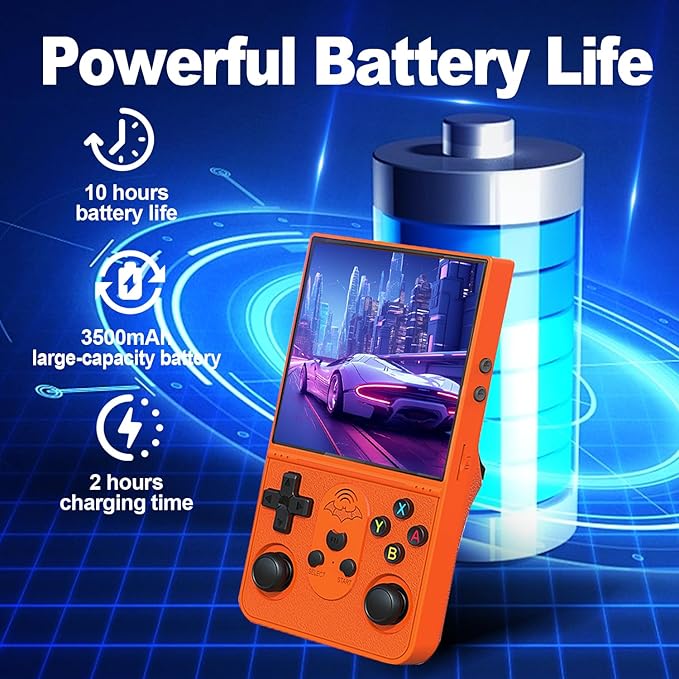 S600 Retro Gaming Console, Retro Handheld Console 4.0'' Screen Linux System, 64G TF Card, Support 30+ Simulators, 3500mAh Rechargeable Portable Pocket Arcade